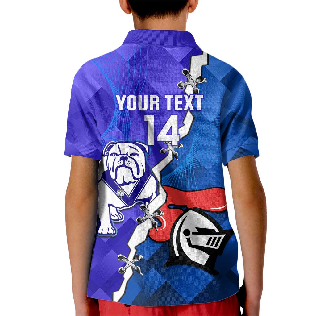 Custom Bulldogs And Knights Rugby 2025 Kid Polo Shirt Dynamic Style