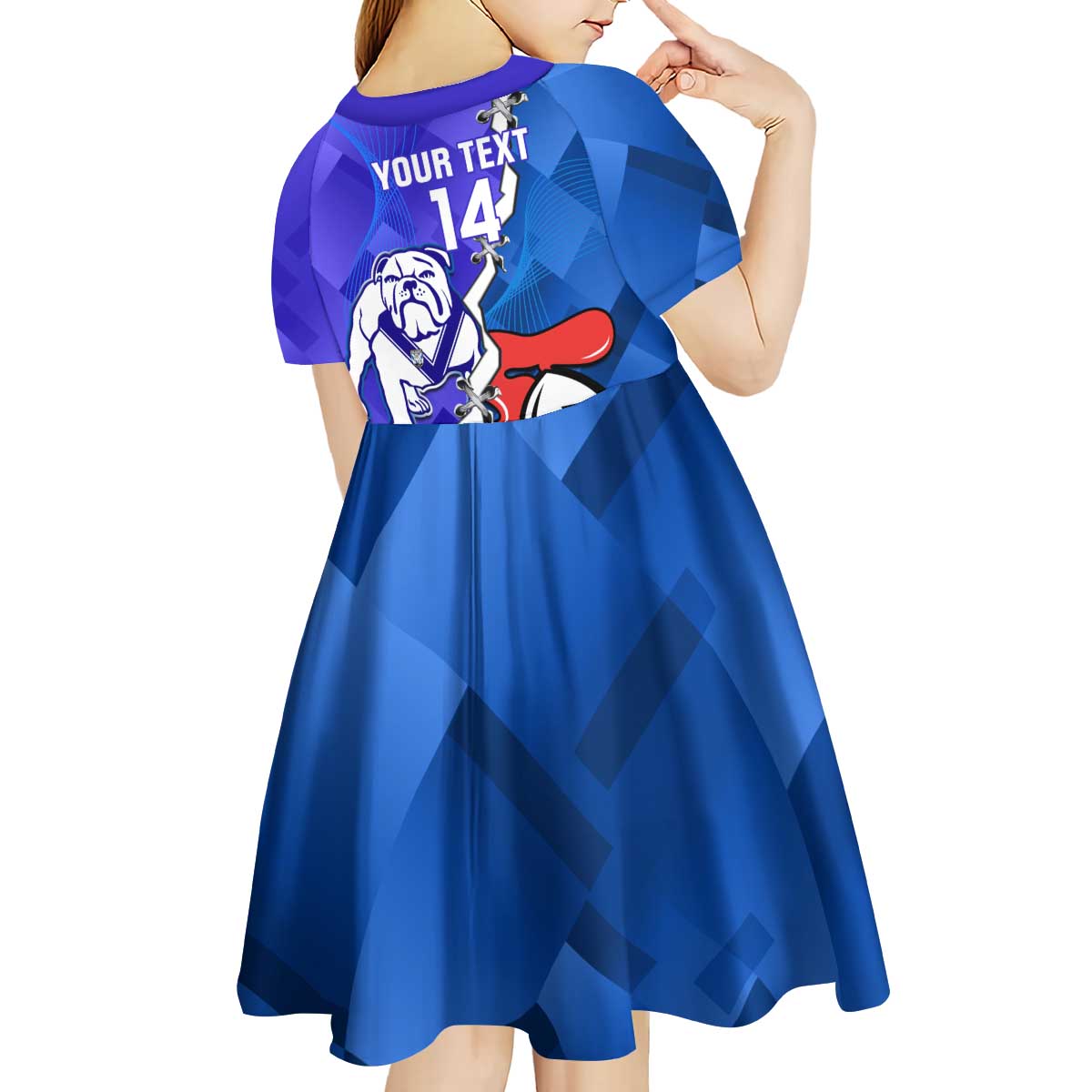 Custom Bulldogs And Knights Rugby 2025 Kid Short Sleeve Dress Dynamic Style