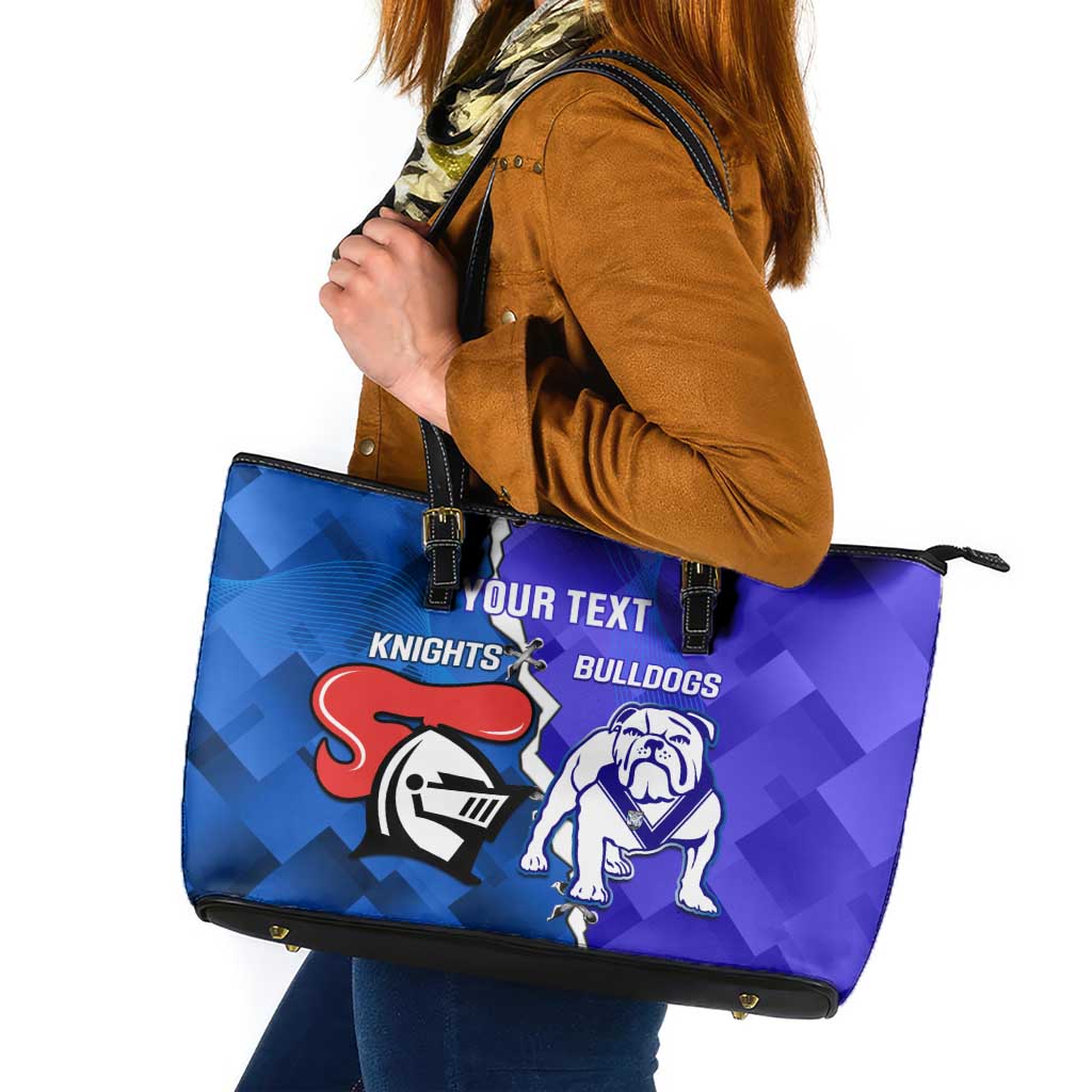 Custom Bulldogs And Knights Rugby 2025 Leather Tote Bag Dynamic Style
