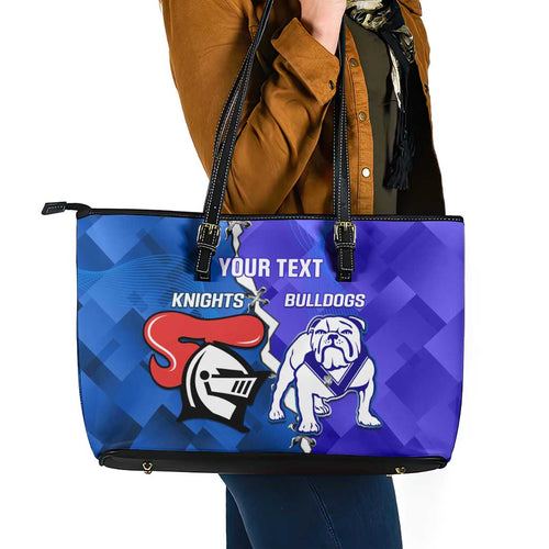 Custom Bulldogs And Knights Rugby 2025 Leather Tote Bag Dynamic Style