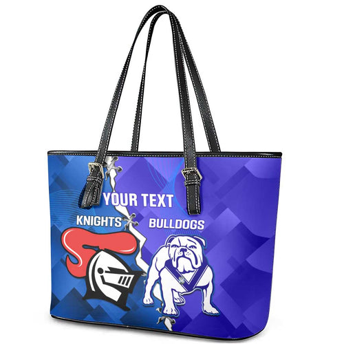 Custom Bulldogs And Knights Rugby 2025 Leather Tote Bag Dynamic Style
