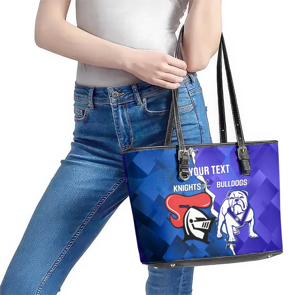 Custom Bulldogs And Knights Rugby 2025 Leather Tote Bag Dynamic Style