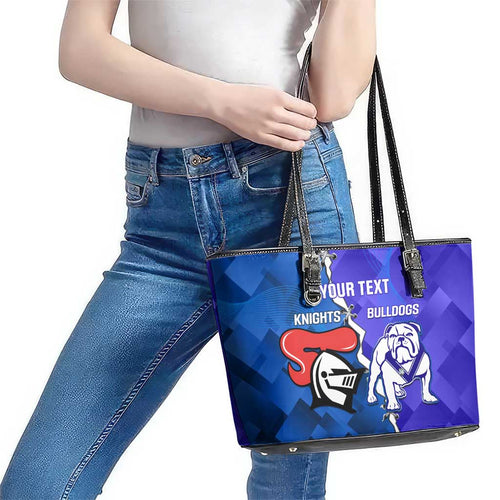 Custom Bulldogs And Knights Rugby 2025 Leather Tote Bag Dynamic Style