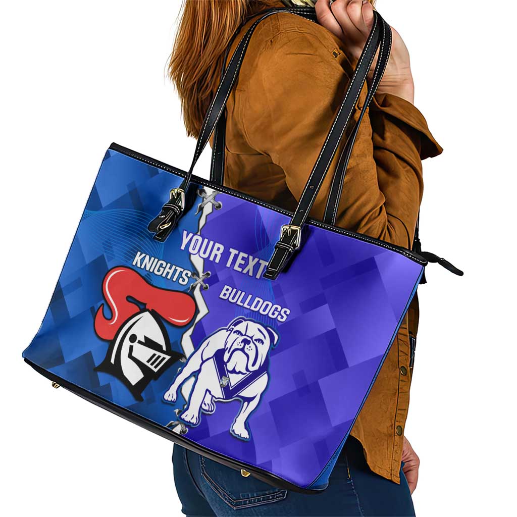 Custom Bulldogs And Knights Rugby 2025 Leather Tote Bag Dynamic Style