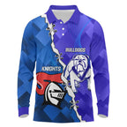 Custom Bulldogs And Knights Rugby 2025 Long Sleeve Polo Shirt Dynamic Style
