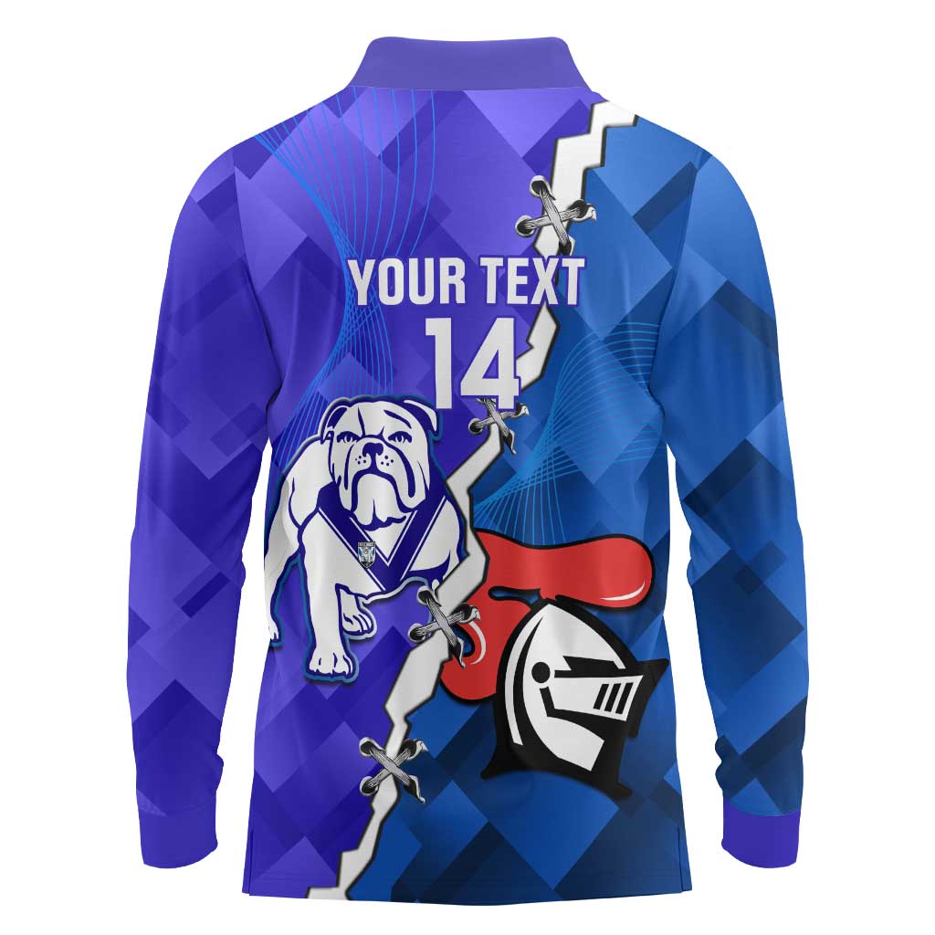 Custom Bulldogs And Knights Rugby 2025 Long Sleeve Polo Shirt Dynamic Style