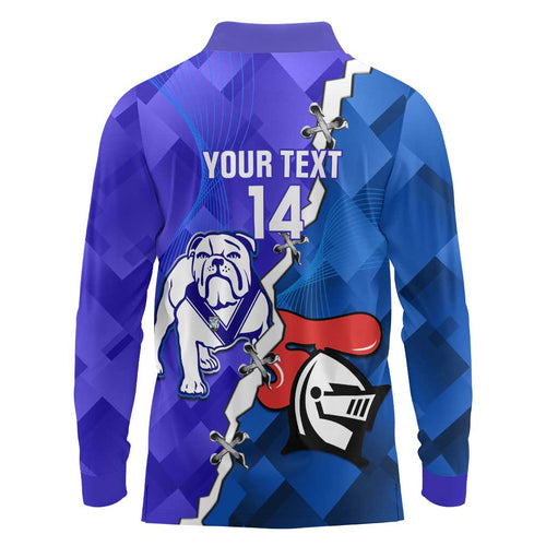 Custom Bulldogs And Knights Rugby 2025 Long Sleeve Polo Shirt Dynamic Style