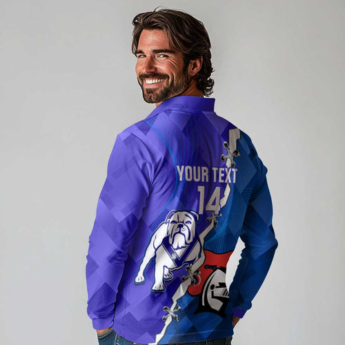 Custom Bulldogs And Knights Rugby 2025 Long Sleeve Polo Shirt Dynamic Style