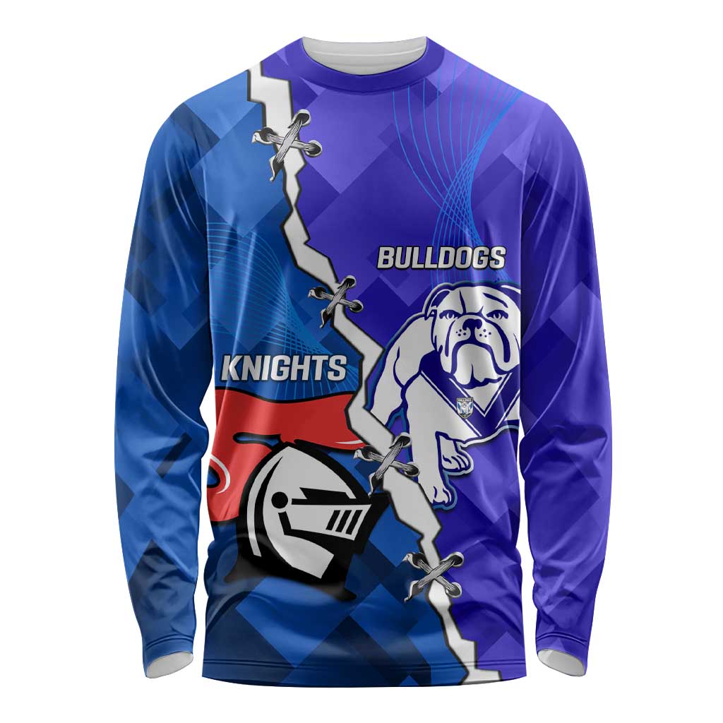 Custom Bulldogs And Knights Rugby 2025 Long Sleeve Shirt Dynamic Style