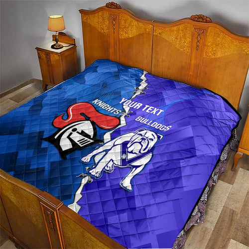 Custom Bulldogs And Knights Rugby 2025 Quilt Dynamic Style