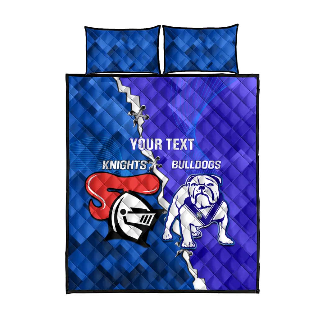 Custom Bulldogs And Knights Rugby 2025 Quilt Bed Set Dynamic Style