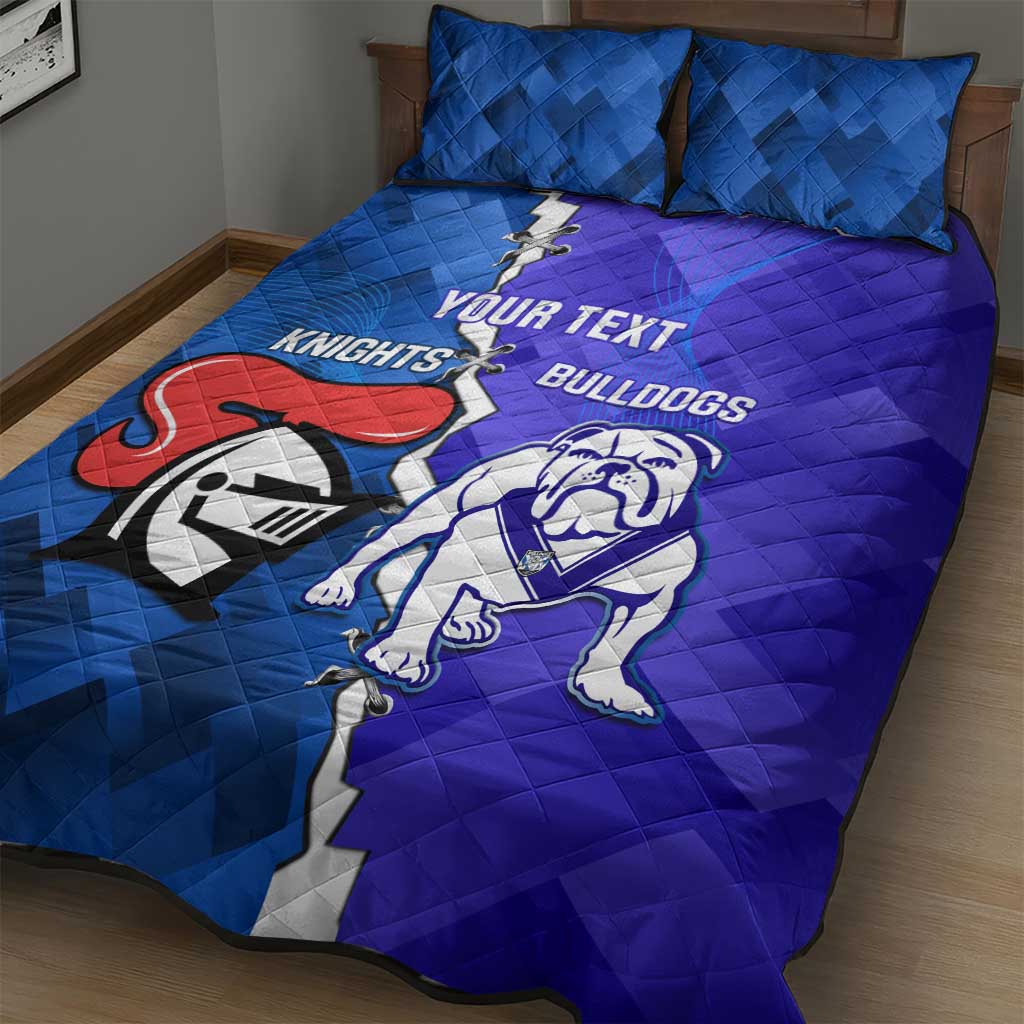 Custom Bulldogs And Knights Rugby 2025 Quilt Bed Set Dynamic Style