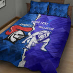 Custom Bulldogs And Knights Rugby 2025 Quilt Bed Set Dynamic Style