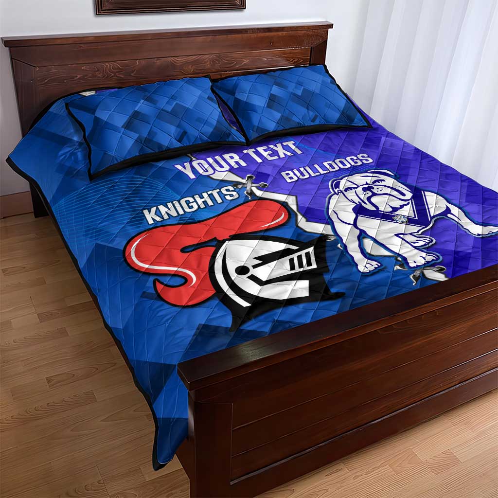 Custom Bulldogs And Knights Rugby 2025 Quilt Bed Set Dynamic Style