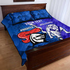 Custom Bulldogs And Knights Rugby 2025 Quilt Bed Set Dynamic Style