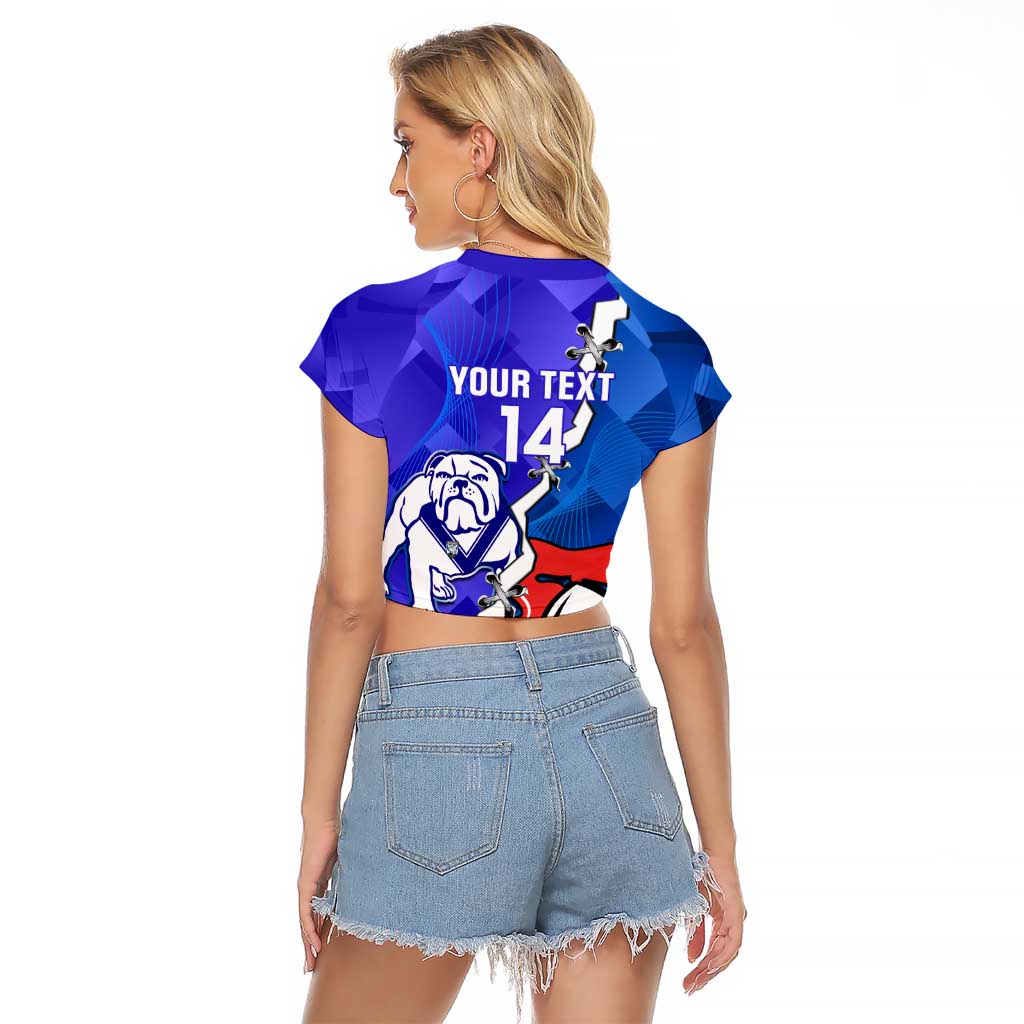 Custom Bulldogs And Knights Rugby 2025 Raglan Cropped T Shirt Dynamic Style