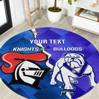 Custom Bulldogs And Knights Rugby 2025 Round Carpet Dynamic Style