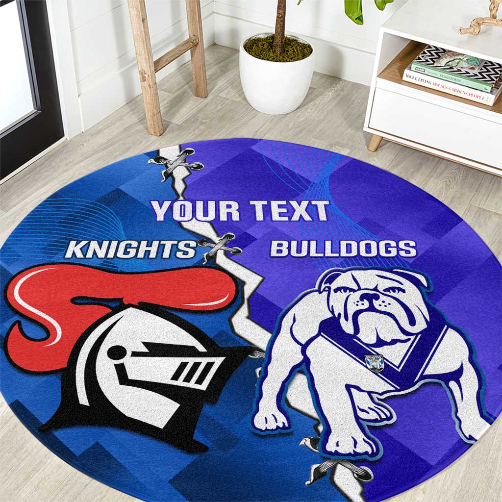 Custom Bulldogs And Knights Rugby 2025 Round Carpet Dynamic Style