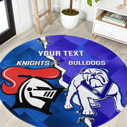 Custom Bulldogs And Knights Rugby 2025 Round Carpet Dynamic Style