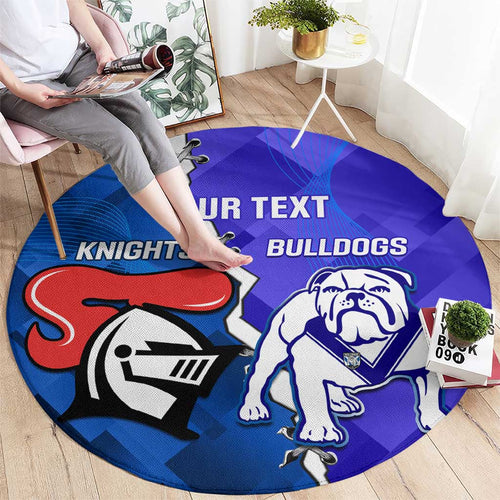 Custom Bulldogs And Knights Rugby 2025 Round Carpet Dynamic Style