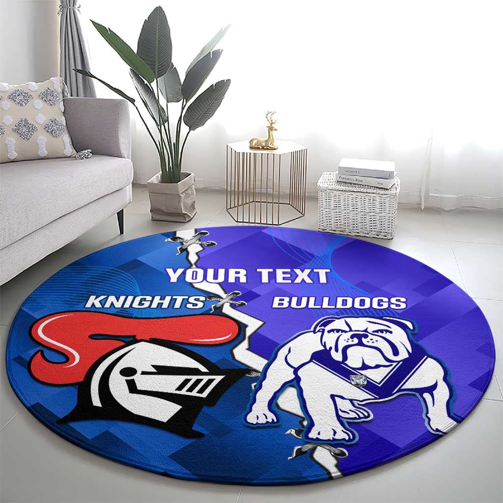 Custom Bulldogs And Knights Rugby 2025 Round Carpet Dynamic Style