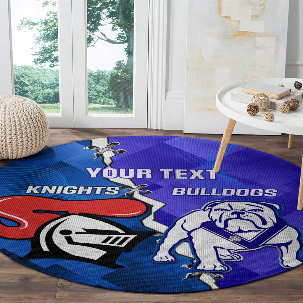 Custom Bulldogs And Knights Rugby 2025 Round Carpet Dynamic Style