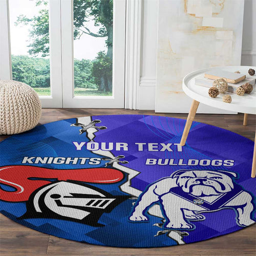 Custom Bulldogs And Knights Rugby 2025 Round Carpet Dynamic Style