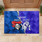 Custom Bulldogs And Knights Rugby 2025 Rubber Doormat Dynamic Style