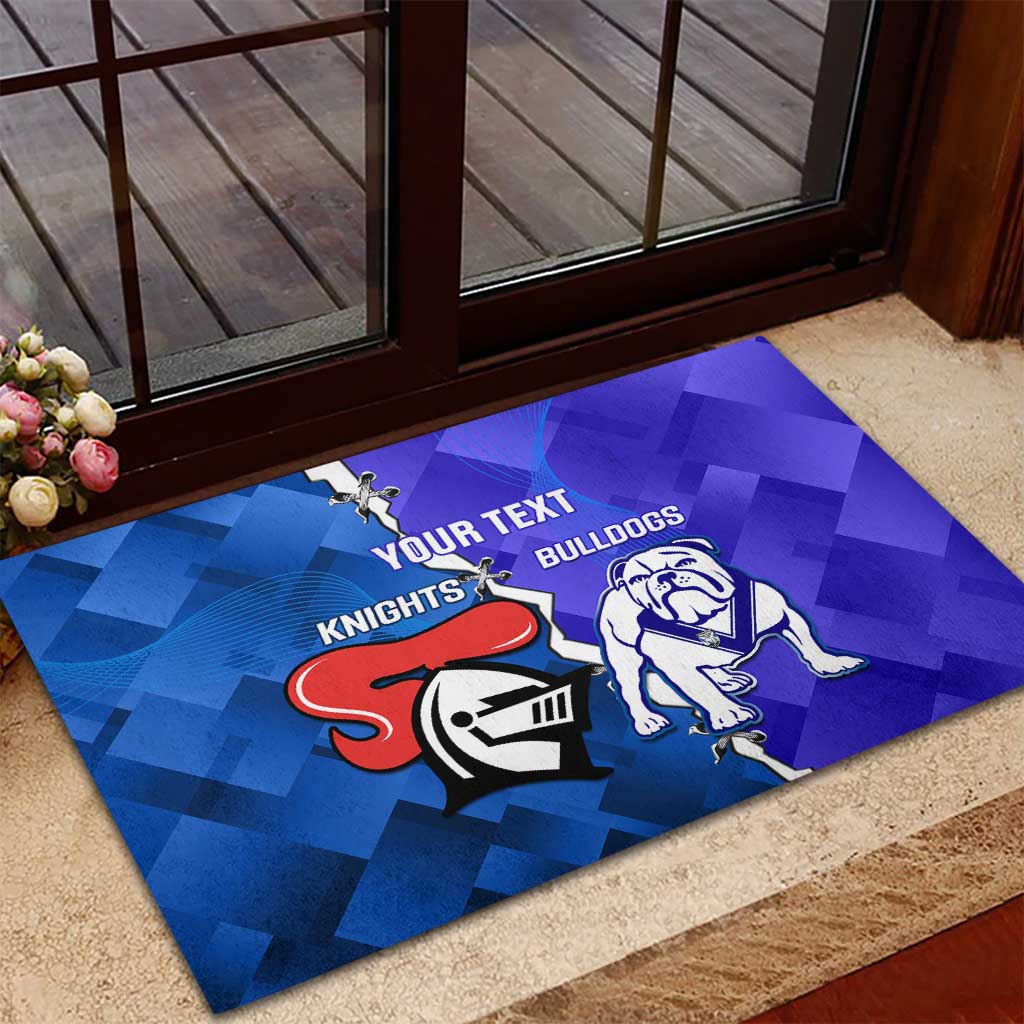 Custom Bulldogs And Knights Rugby 2025 Rubber Doormat Dynamic Style