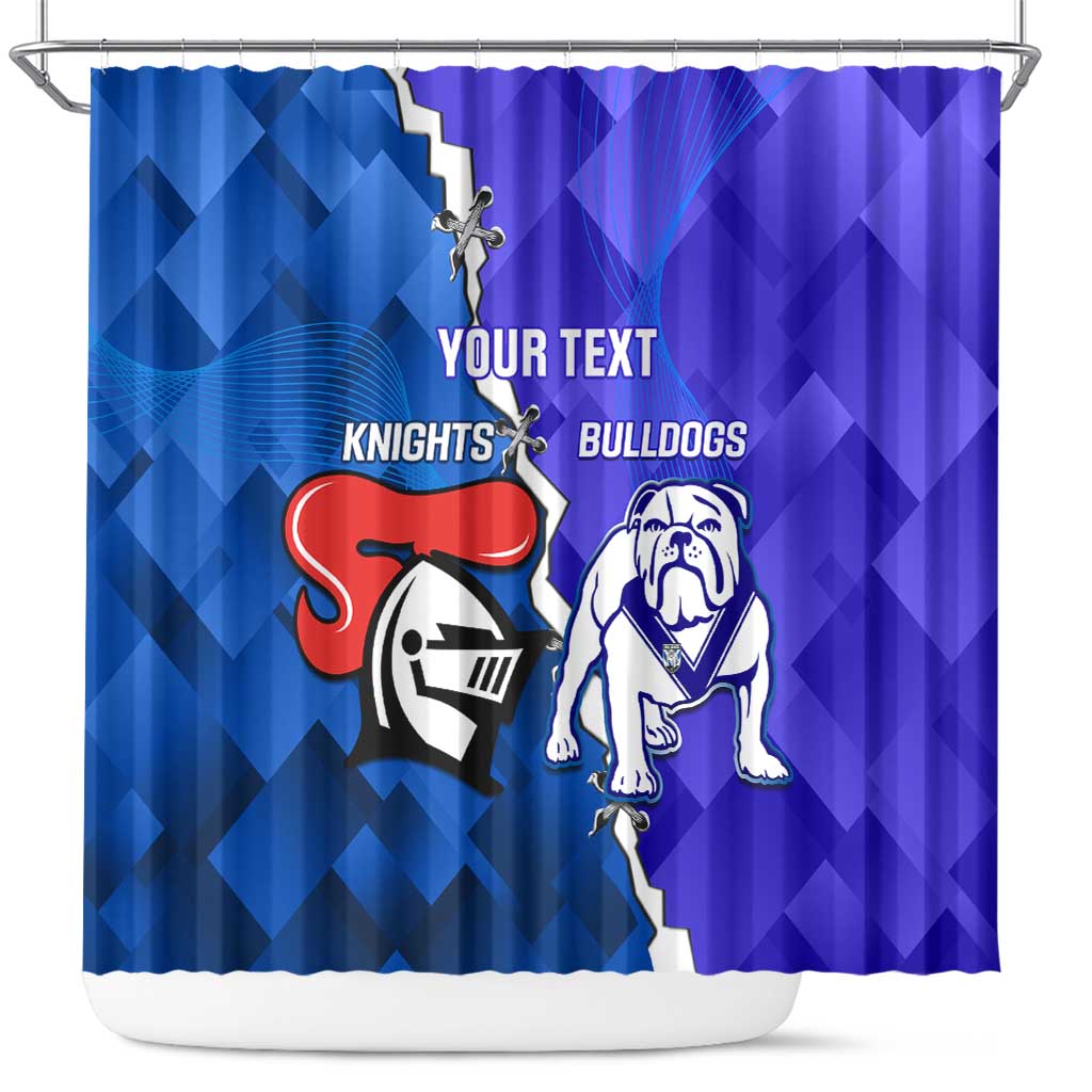 Custom Bulldogs And Knights Rugby 2025 Shower Curtain Dynamic Style