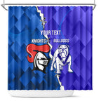 Custom Bulldogs And Knights Rugby 2025 Shower Curtain Dynamic Style