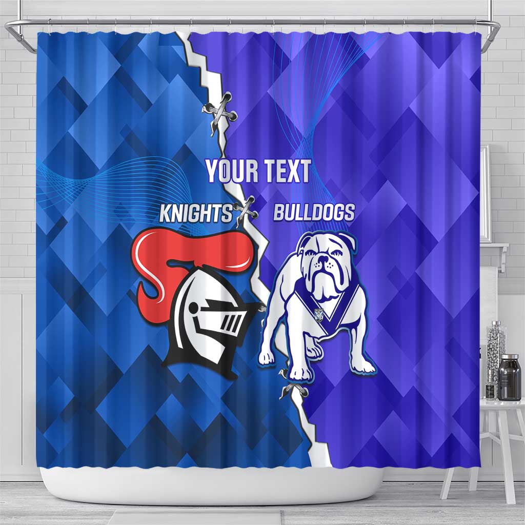 Custom Bulldogs And Knights Rugby 2025 Shower Curtain Dynamic Style