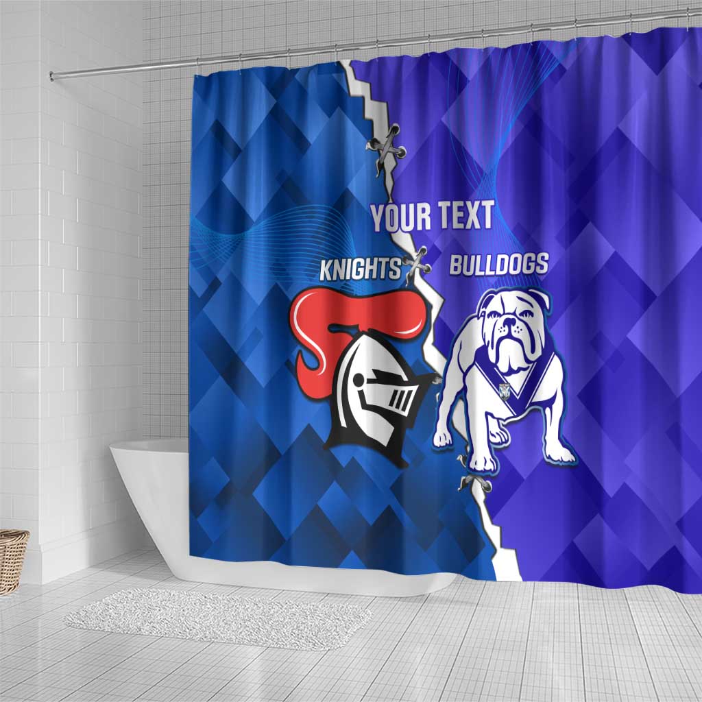 Custom Bulldogs And Knights Rugby 2025 Shower Curtain Dynamic Style