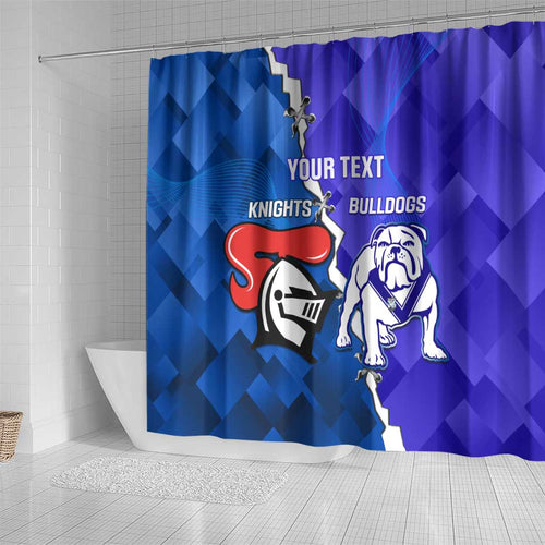 Custom Bulldogs And Knights Rugby 2025 Shower Curtain Dynamic Style