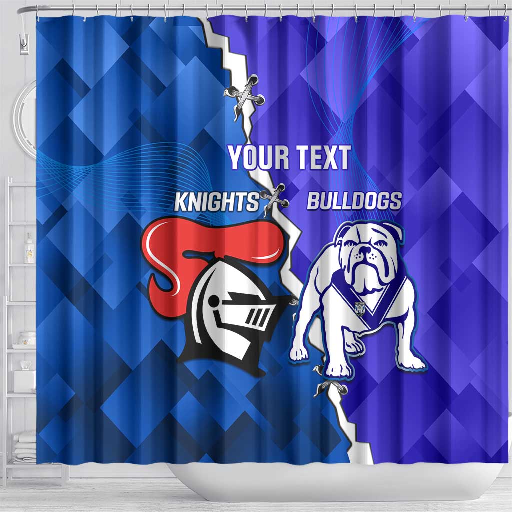 Custom Bulldogs And Knights Rugby 2025 Shower Curtain Dynamic Style