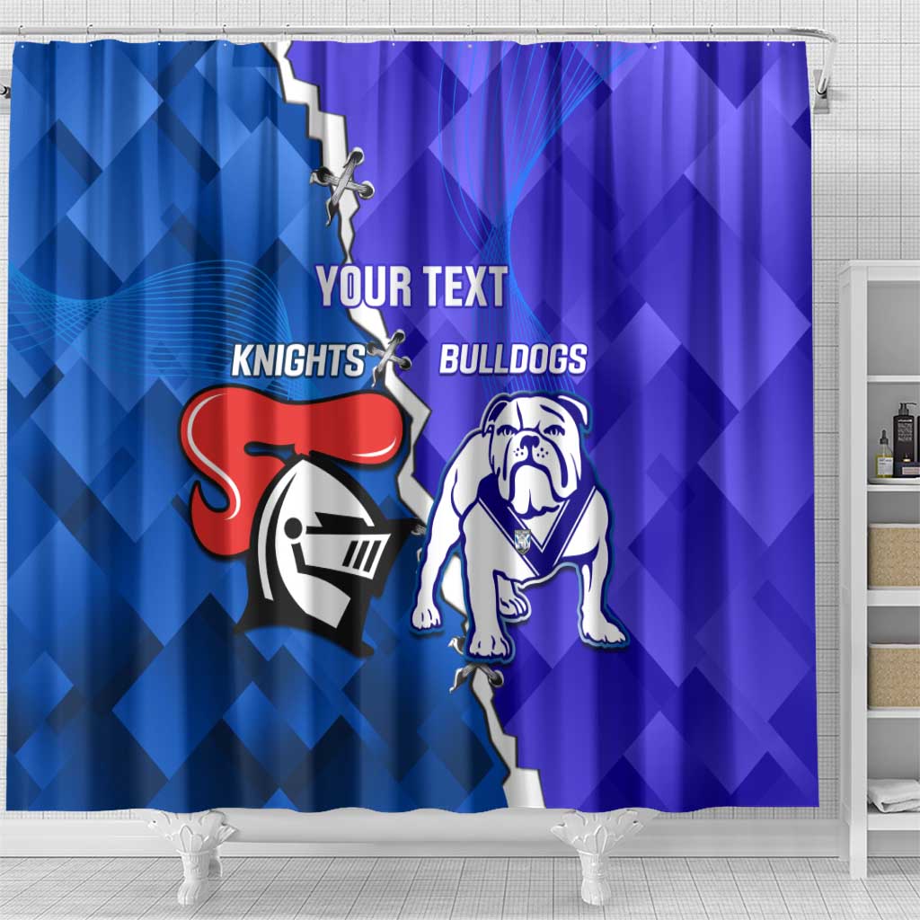 Custom Bulldogs And Knights Rugby 2025 Shower Curtain Dynamic Style