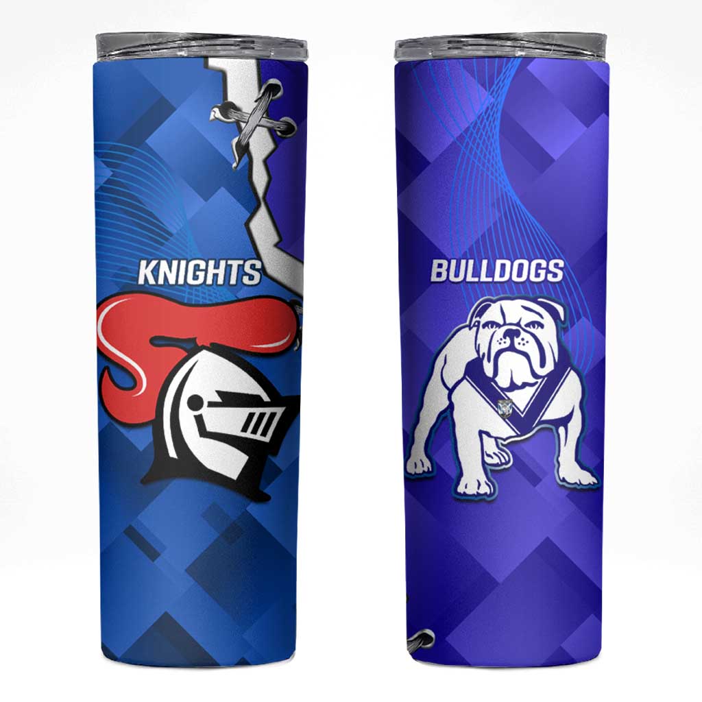 Custom Bulldogs And Knights Rugby 2025 Skinny Tumbler Dynamic Style