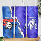 Custom Bulldogs And Knights Rugby 2025 Skinny Tumbler Dynamic Style