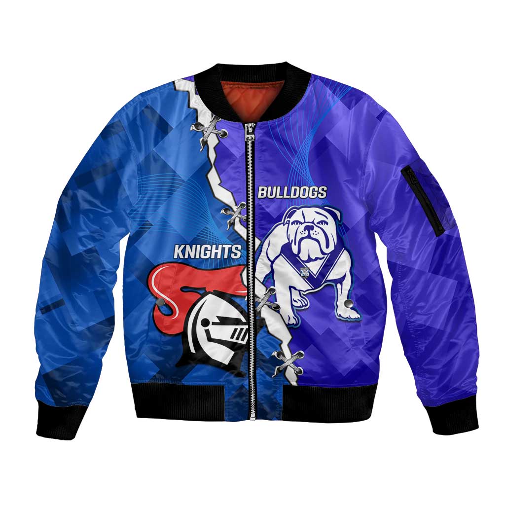 Custom Bulldogs And Knights Rugby 2025 Sleeve Zip Bomber Jacket Dynamic Style