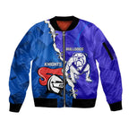 Custom Bulldogs And Knights Rugby 2025 Sleeve Zip Bomber Jacket Dynamic Style