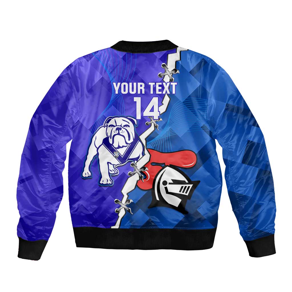 Custom Bulldogs And Knights Rugby 2025 Sleeve Zip Bomber Jacket Dynamic Style