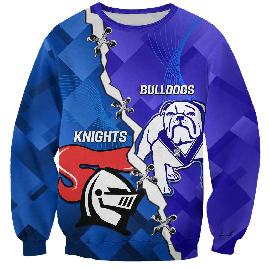 Custom Bulldogs And Knights Rugby 2025 Sweatshirt Dynamic Style