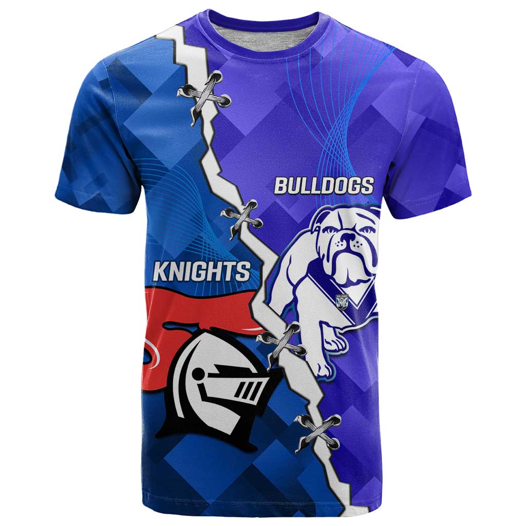 Custom Bulldogs And Knights Rugby 2025 T Shirt Dynamic Style