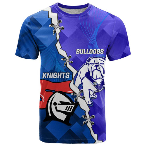 Custom Bulldogs And Knights Rugby 2025 T Shirt Dynamic Style