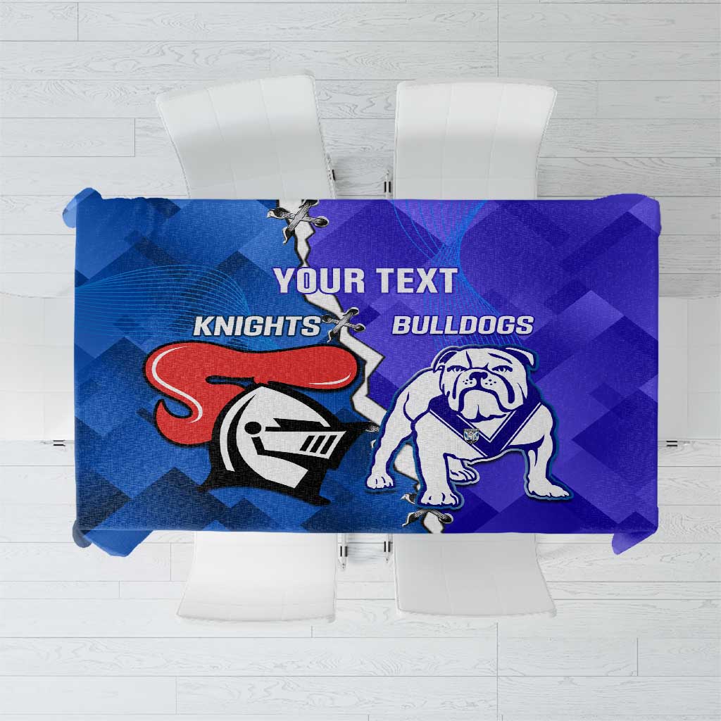 Custom Bulldogs And Knights Rugby 2025 Tablecloth Dynamic Style