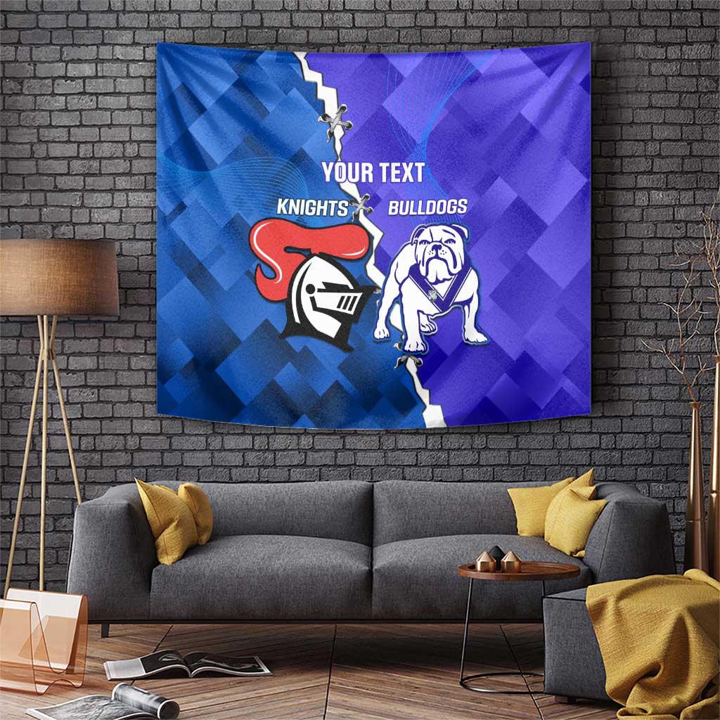 Custom Bulldogs And Knights Rugby 2025 Tapestry Dynamic Style