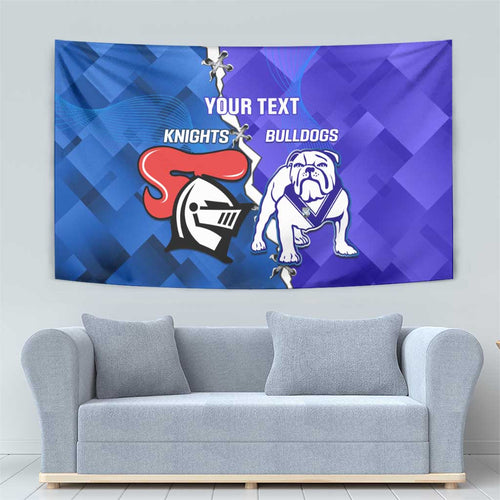 Custom Bulldogs And Knights Rugby 2025 Tapestry Dynamic Style