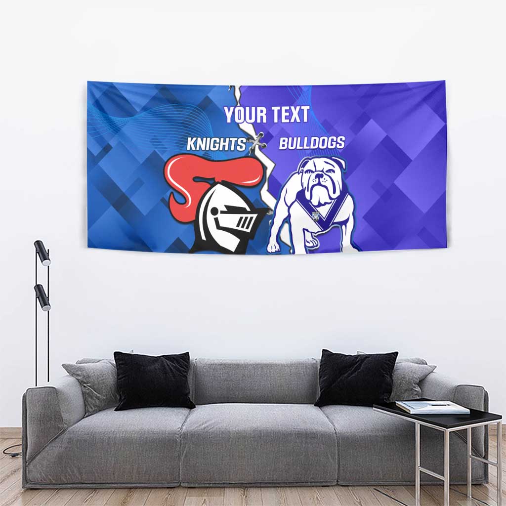 Custom Bulldogs And Knights Rugby 2025 Tapestry Dynamic Style