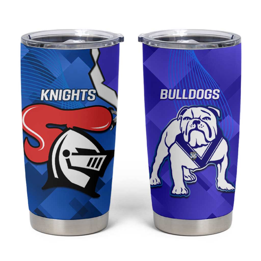 Custom Bulldogs And Knights Rugby 2025 Tumbler Cup Dynamic Style