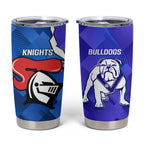 Custom Bulldogs And Knights Rugby 2025 Tumbler Cup Dynamic Style